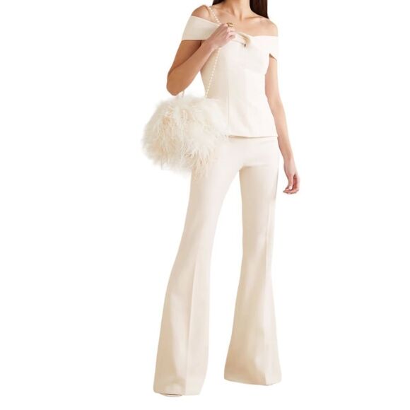 Cache High Rise Cream Flared Pants Size 10 NWT - Picture 4 of 8